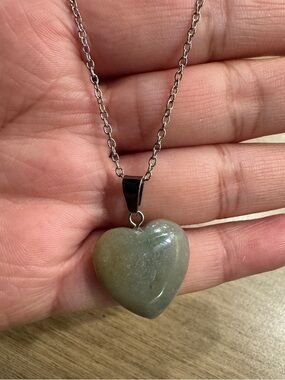 Natural Green Aventurine/Jade Pendant Necklace